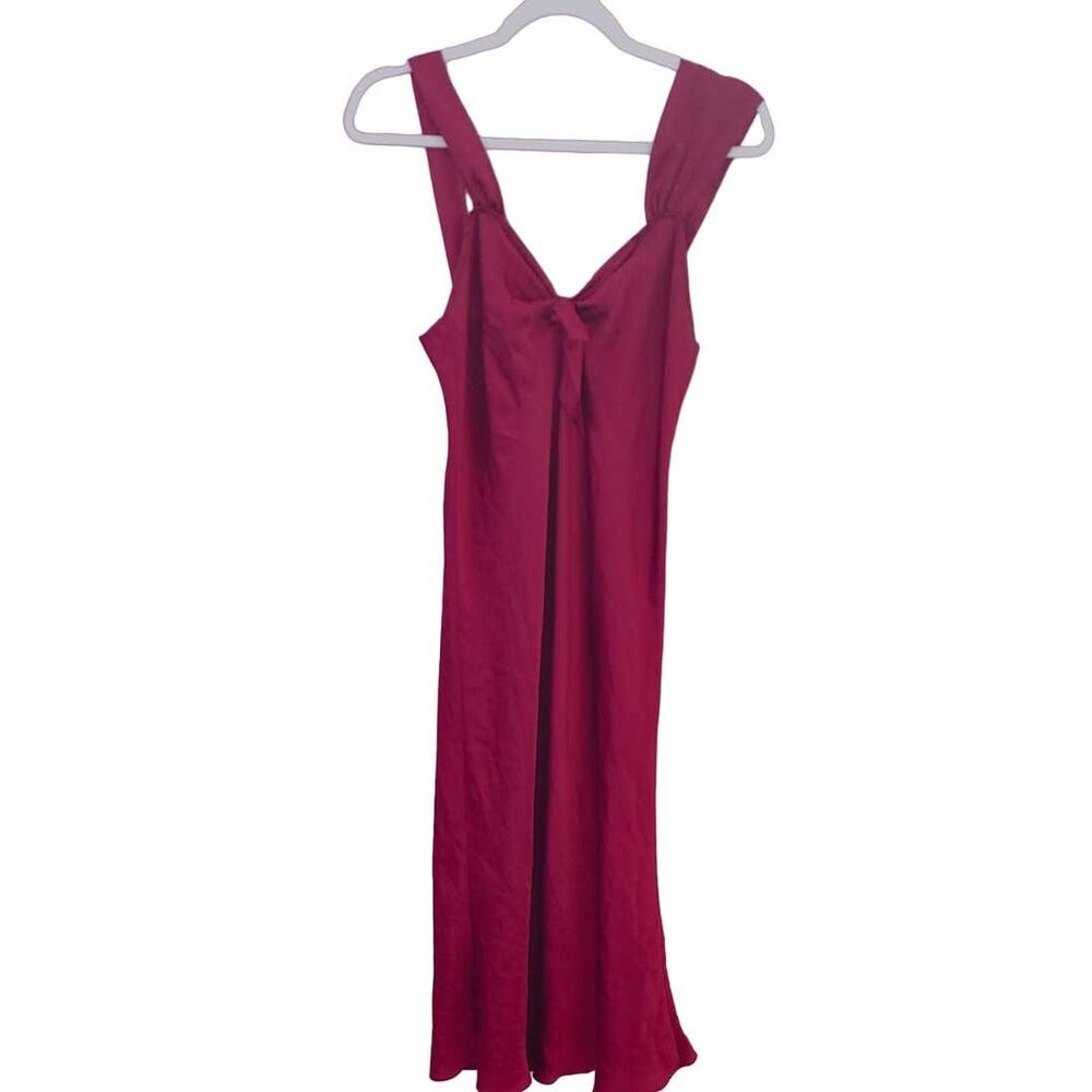 Fantasies by Morgan Taylor Nightgown Midi Satin Lingerie Small Wine